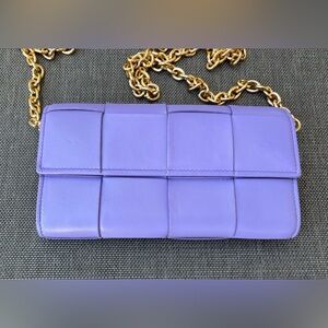 Bottega Veneta Nappa Maxi Intrecciato Flap Wallet in Wisteria